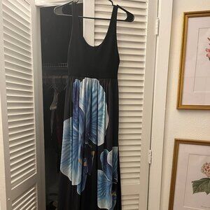 Alice and Olivia black floral maxi dress